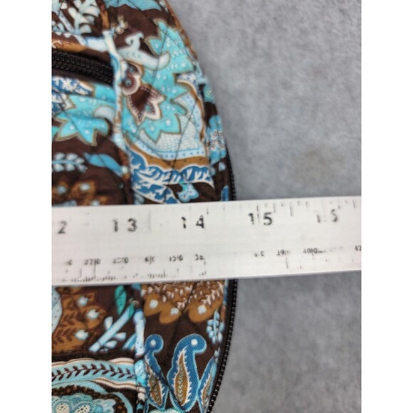 Vera Bradley Bag Purse Hobo Brown Java Blue Floral Paisley Pockets Quilted Y2K - Picture 6 of 13